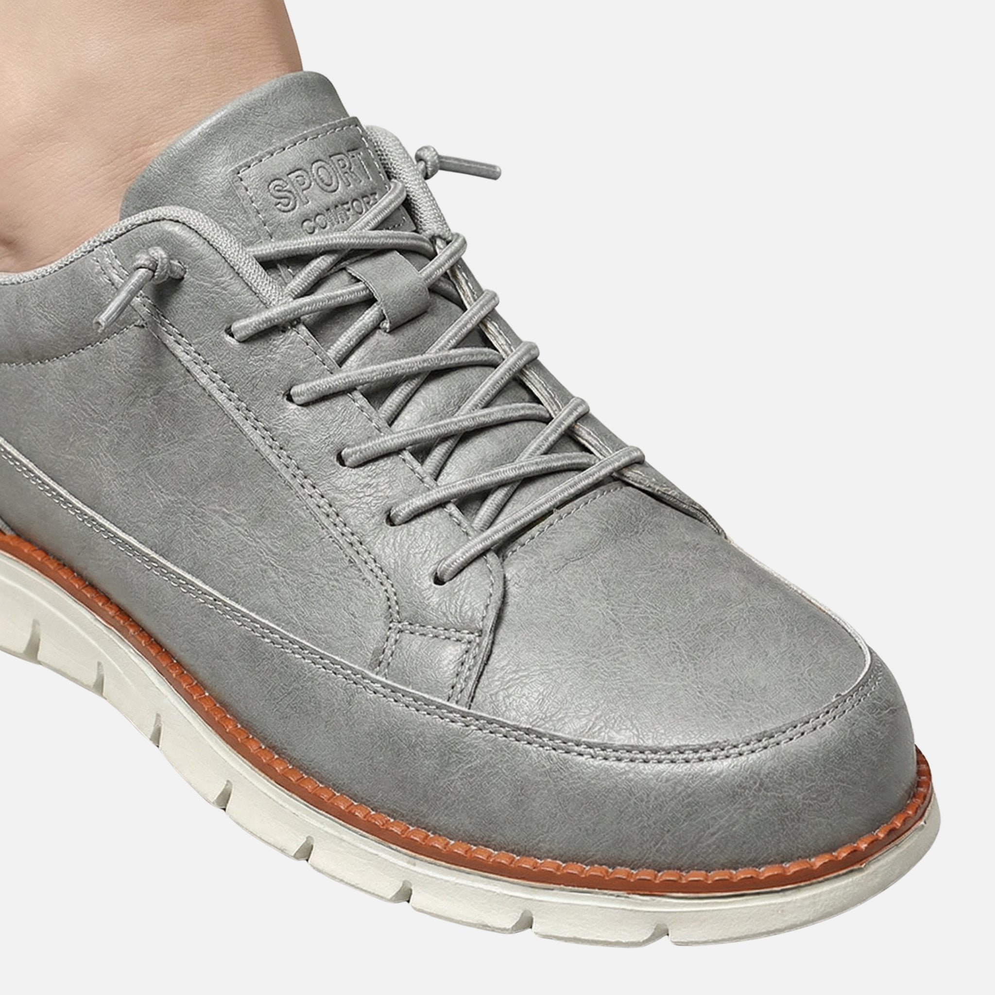 Men's Faux Leather Casual Sneakers with Padded Collar