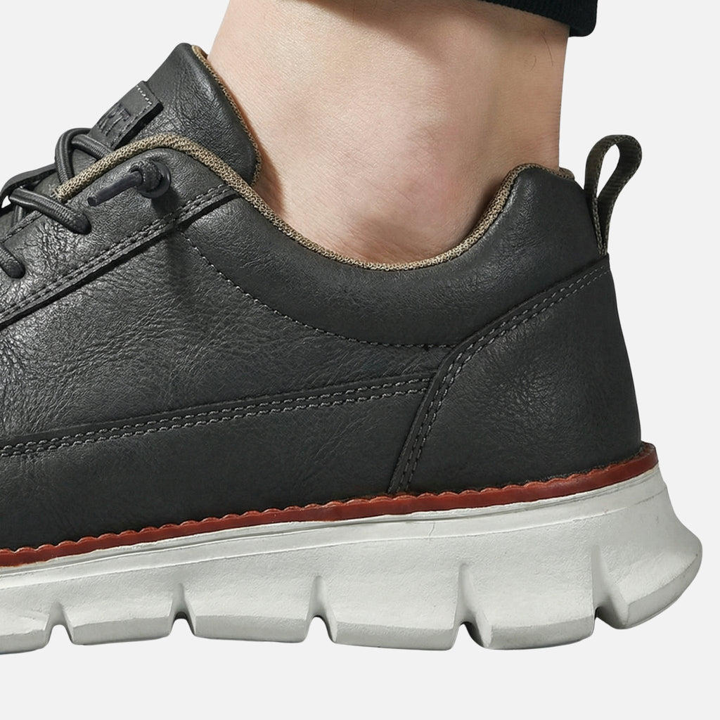 Men's Faux Leather Casual Sneakers with Padded Collar