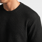 Men's Waffle Knit T-Shirt with Crew Neck