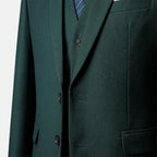 Men's Three-Piece Woven Suit with Notched Lapel