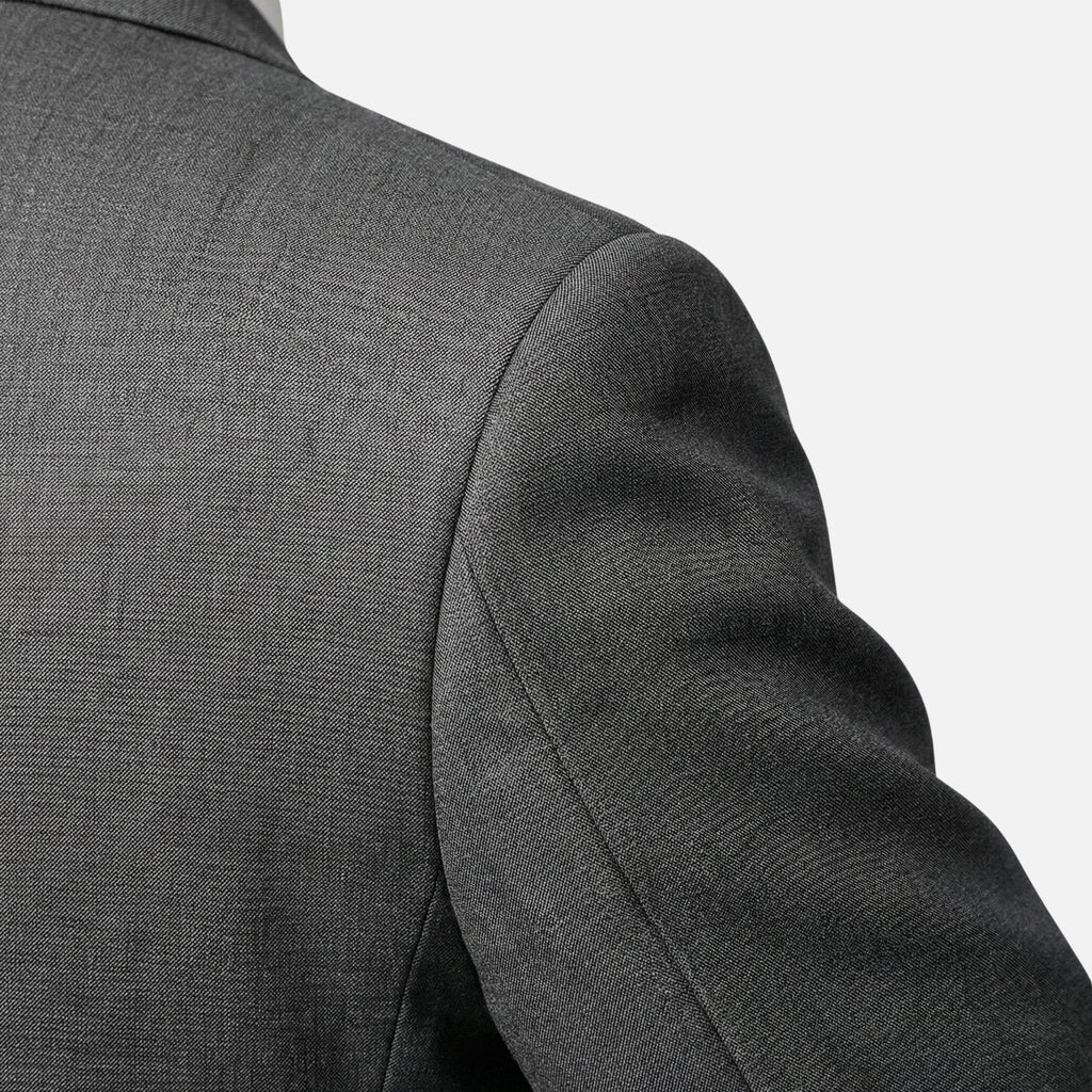 Men's Three-Piece Woven Suit with Notched Lapel