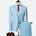 Men's Three-Piece Woven Suit with Notched Lapel