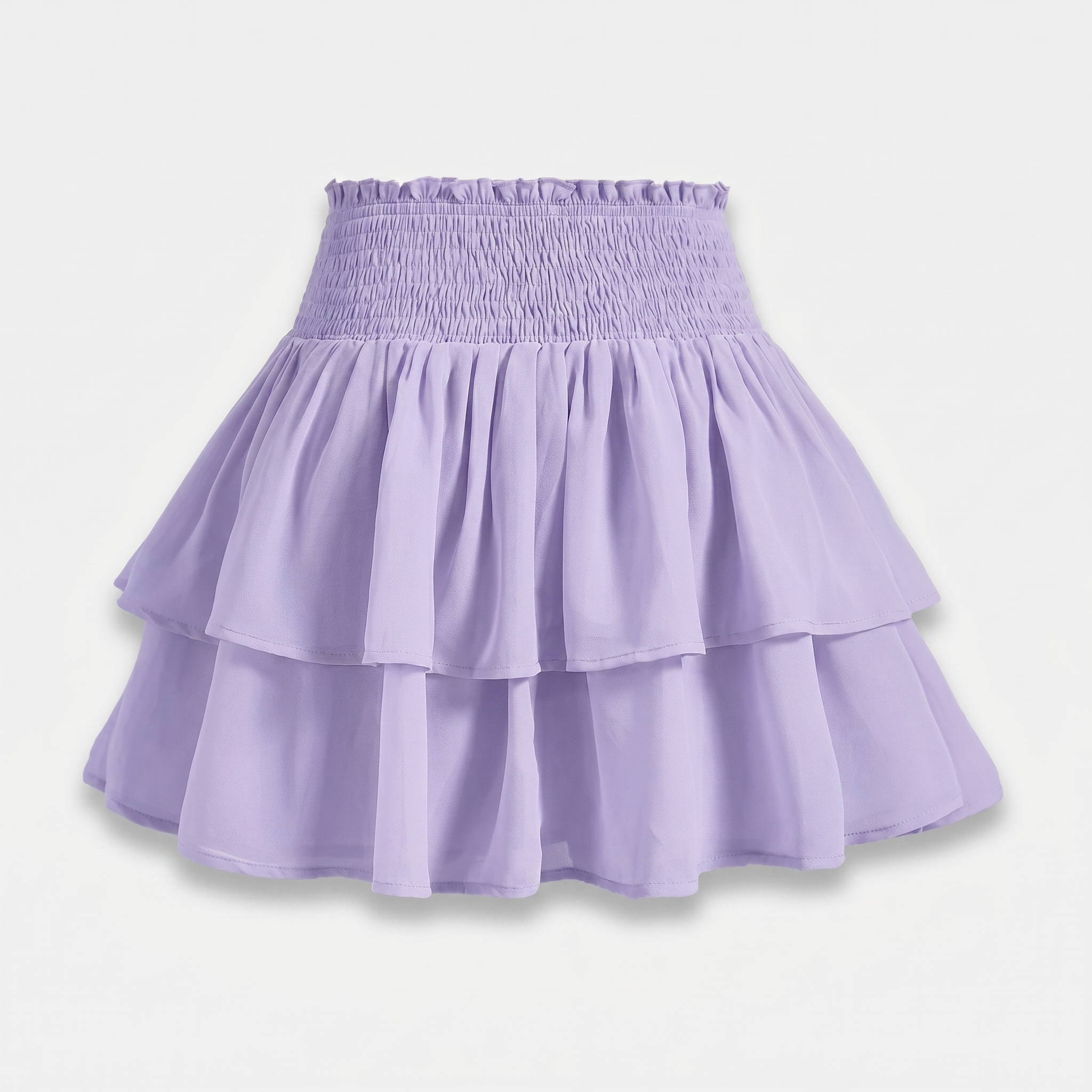 Women's Tiered Chiffon Mini Skirt with Ruffle Hem