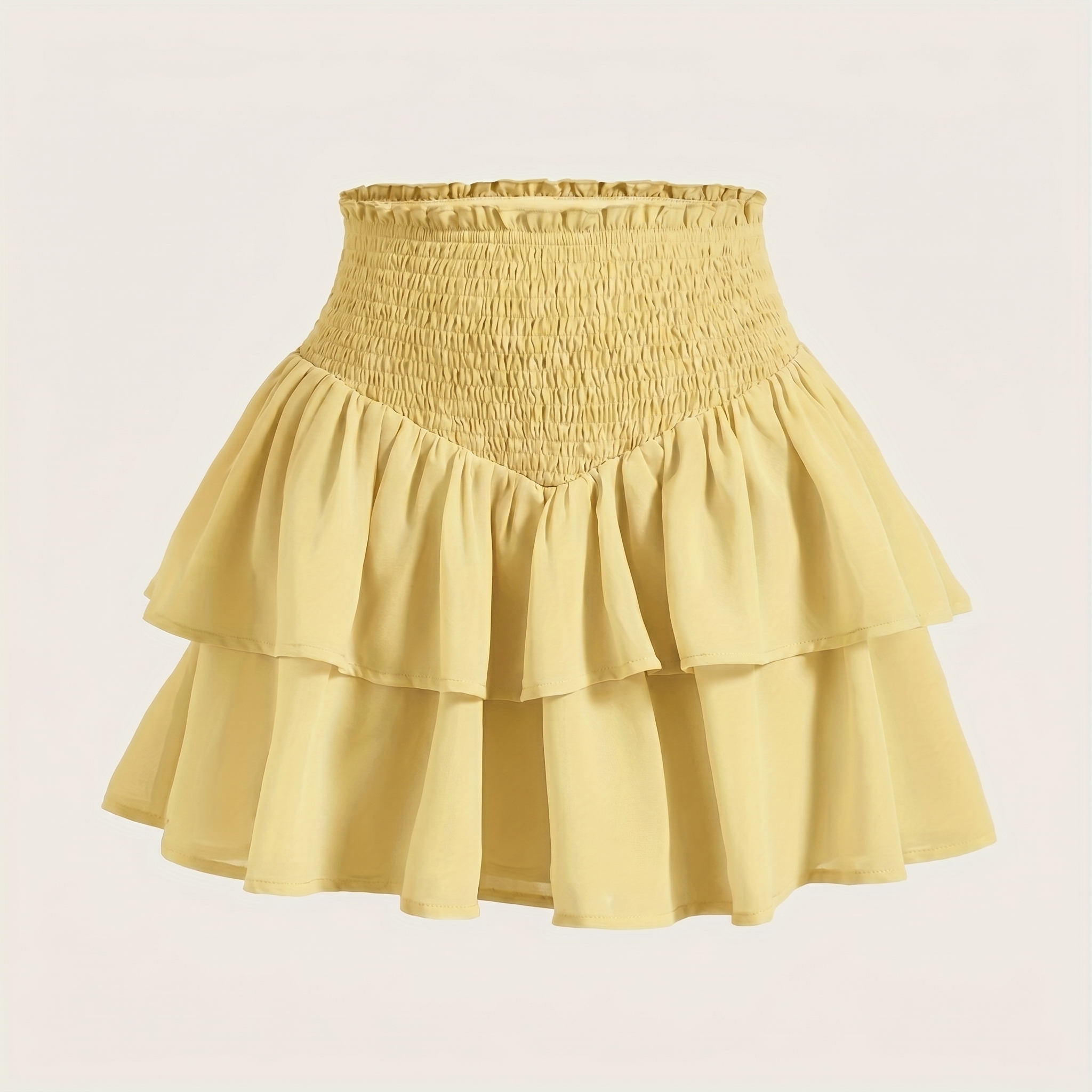 Women's Tiered Chiffon Mini Skirt with Ruffle Hem