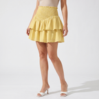 Women's Tiered Chiffon Mini Skirt with Ruffle Hem