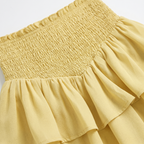 Women's Tiered Chiffon Mini Skirt with Ruffle Hem