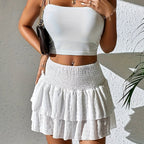 Women's Tiered Mini Skirt with Shirred Waist