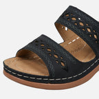 Women's Comfort Slide Sandals with Perforated Pattern