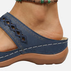 Women's Comfort Slide Sandals with Perforated Pattern