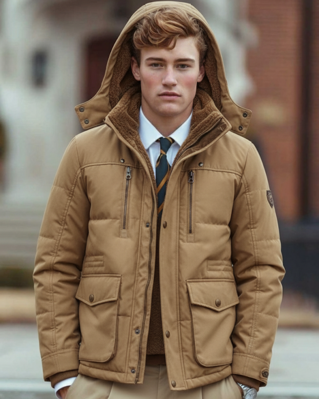Men's Thick Hooded Winter Coat with Deep Pockets