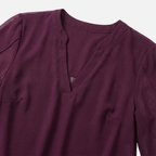 Women's Chiffon Blouse with V-Neck and Split Sleeves