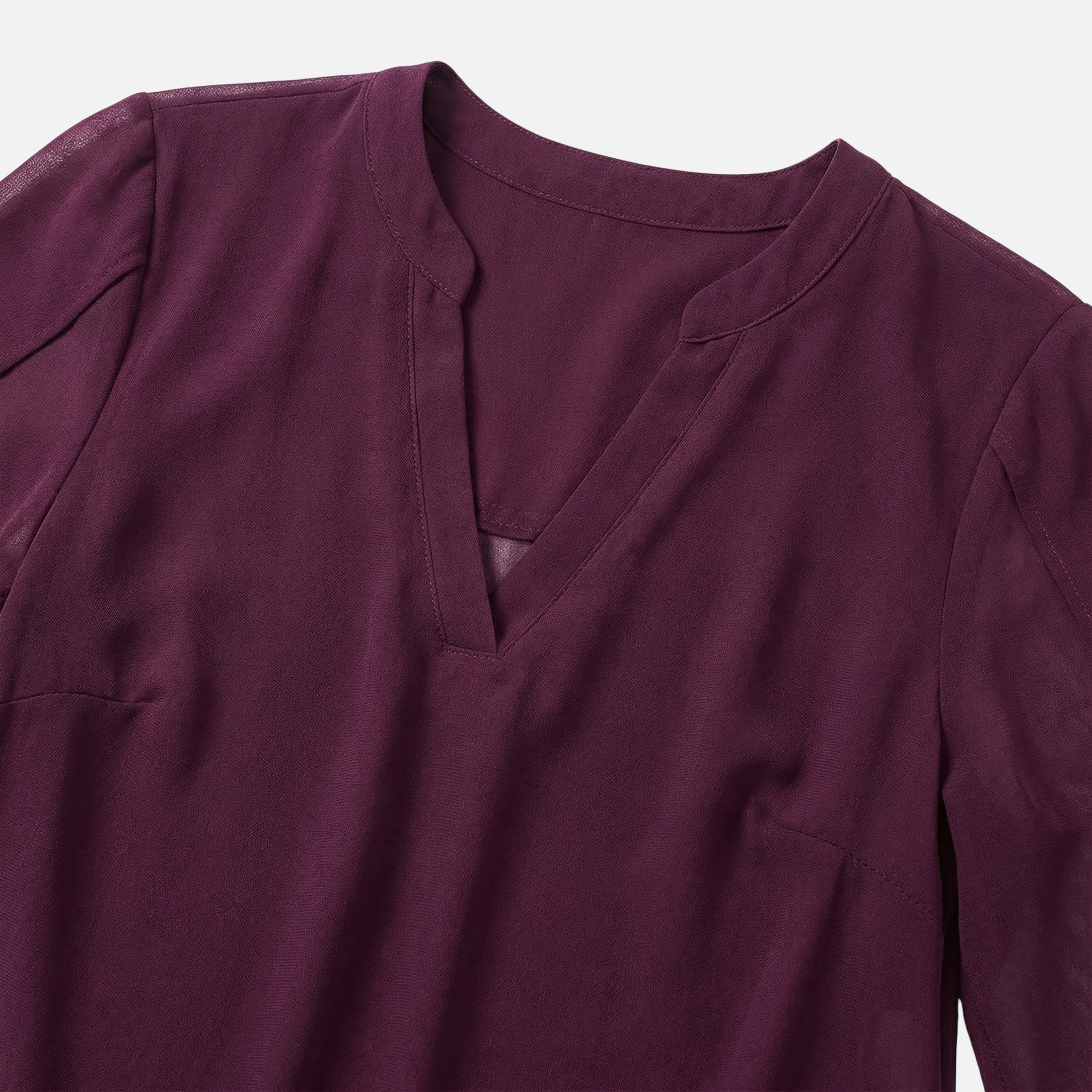 Women's Chiffon Blouse with V-Neck and Split Sleeves