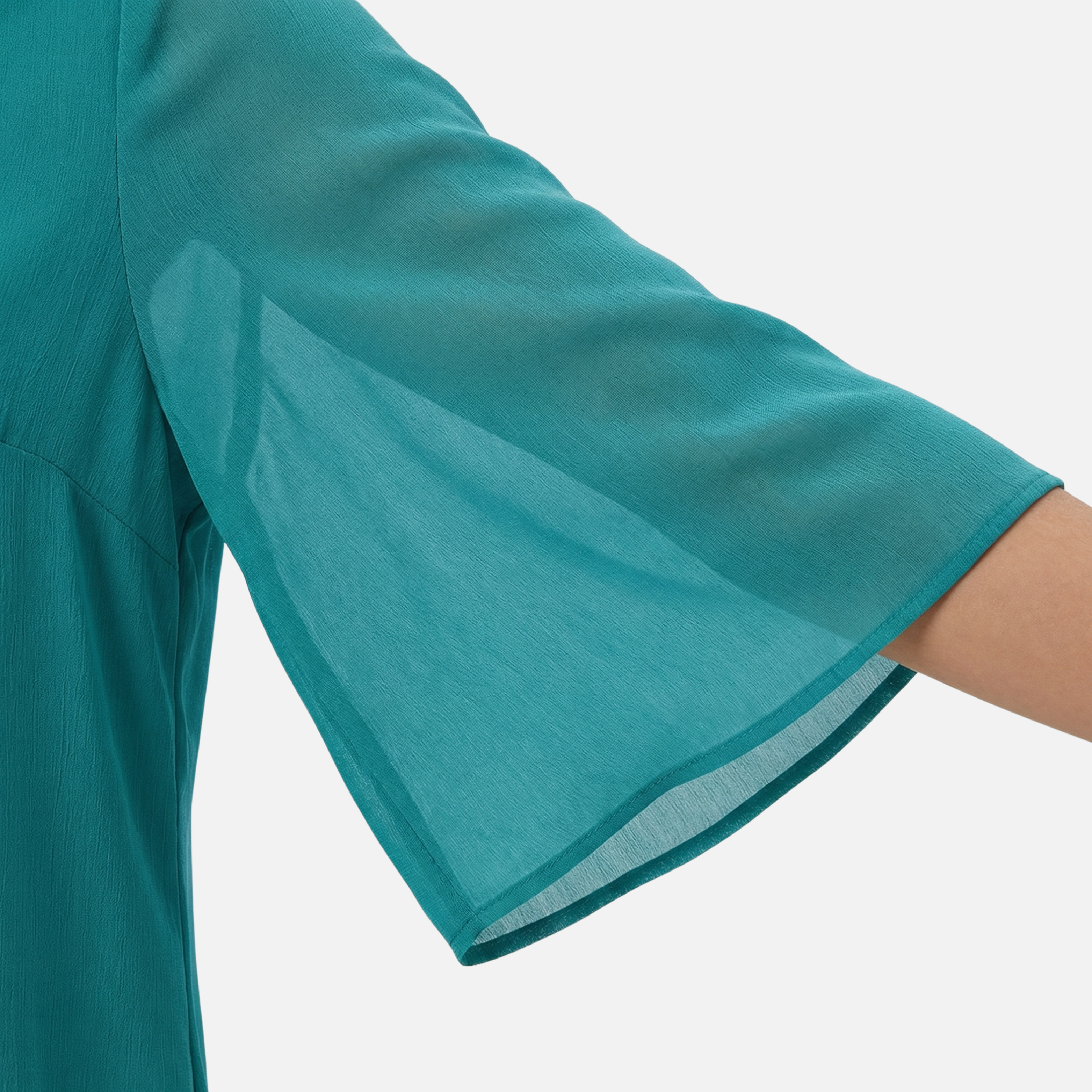 Women's Chiffon Blouse with V-Neck and Split Sleeves