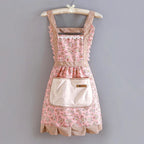 Women's Cotton Pinafore Midi Dress with Floral Print