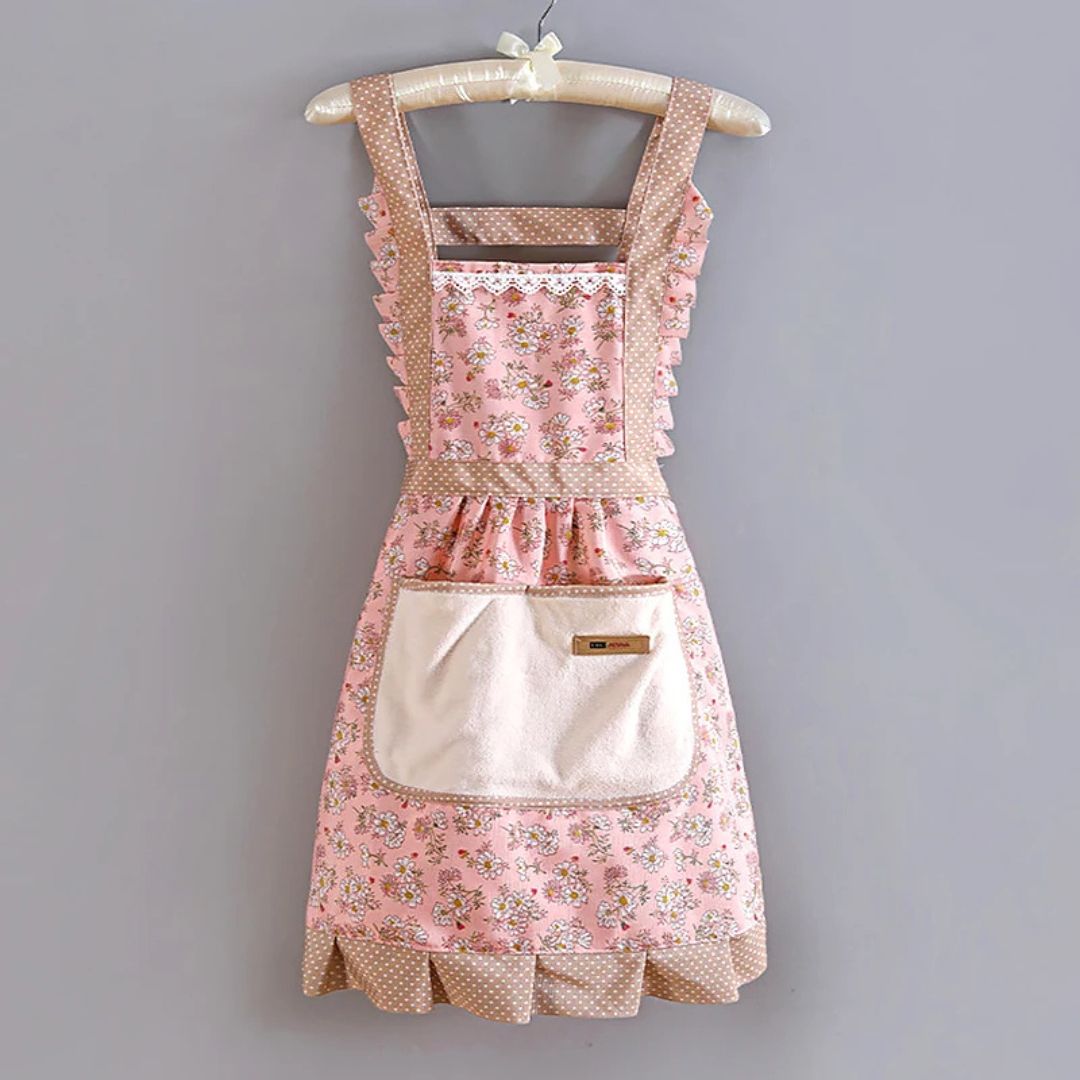 Women's Cotton Pinafore Midi Dress with Floral Print