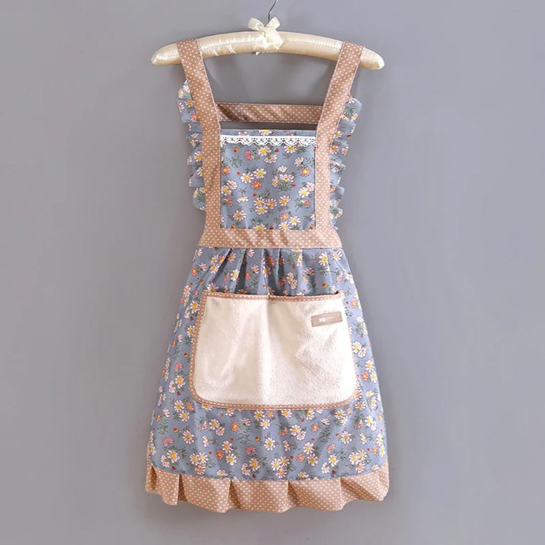 Women's Cotton Pinafore Midi Dress with Floral Print