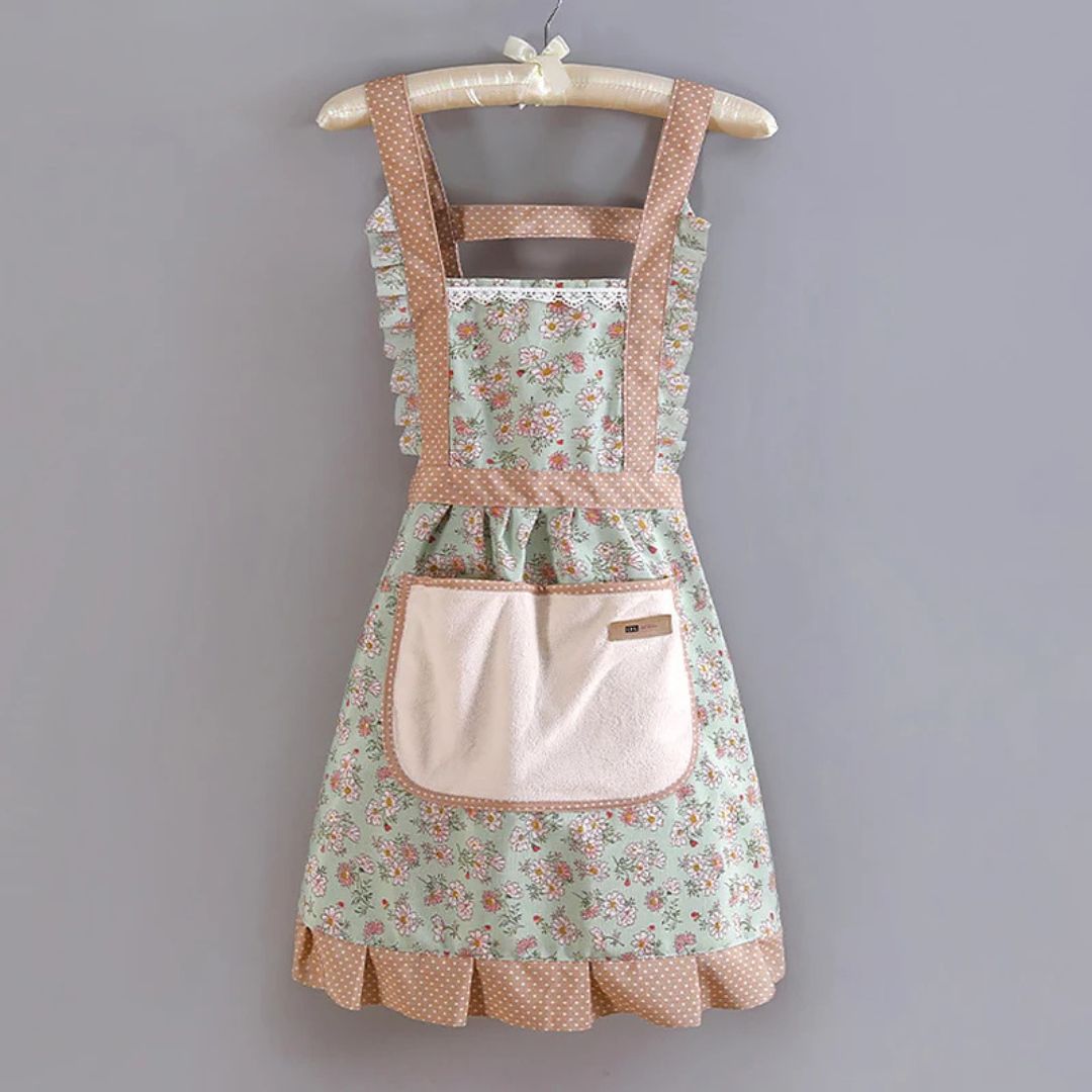 Women's Cotton Pinafore Midi Dress with Floral Print