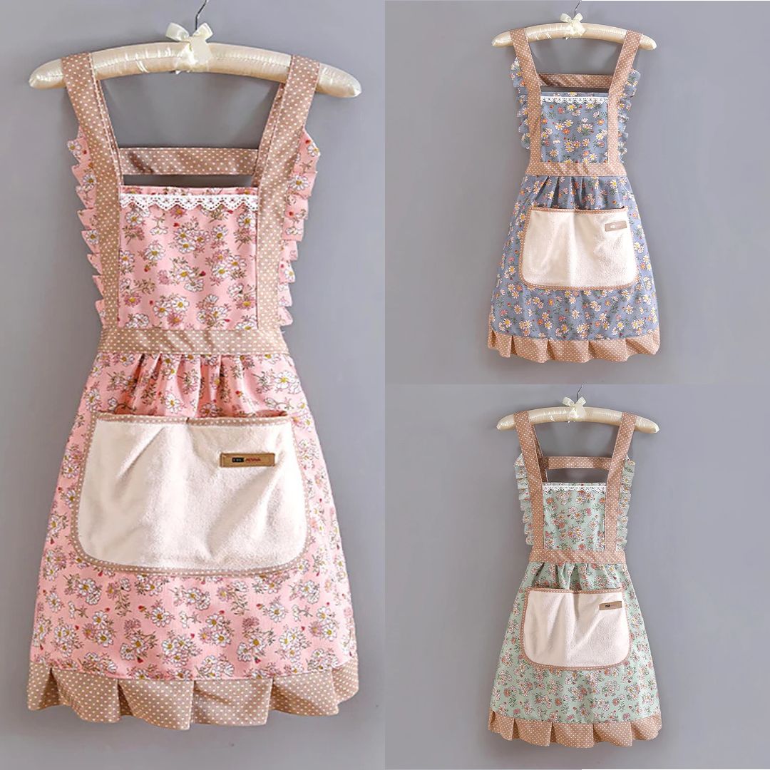 Women's Cotton Pinafore Midi Dress with Floral Print