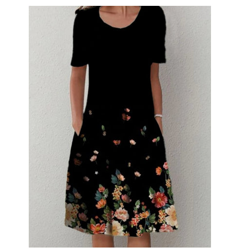 Women's Relaxed Viscose Midi Dress with Side Pockets