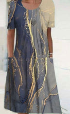 Women's Relaxed Viscose Midi Dress with Side Pockets