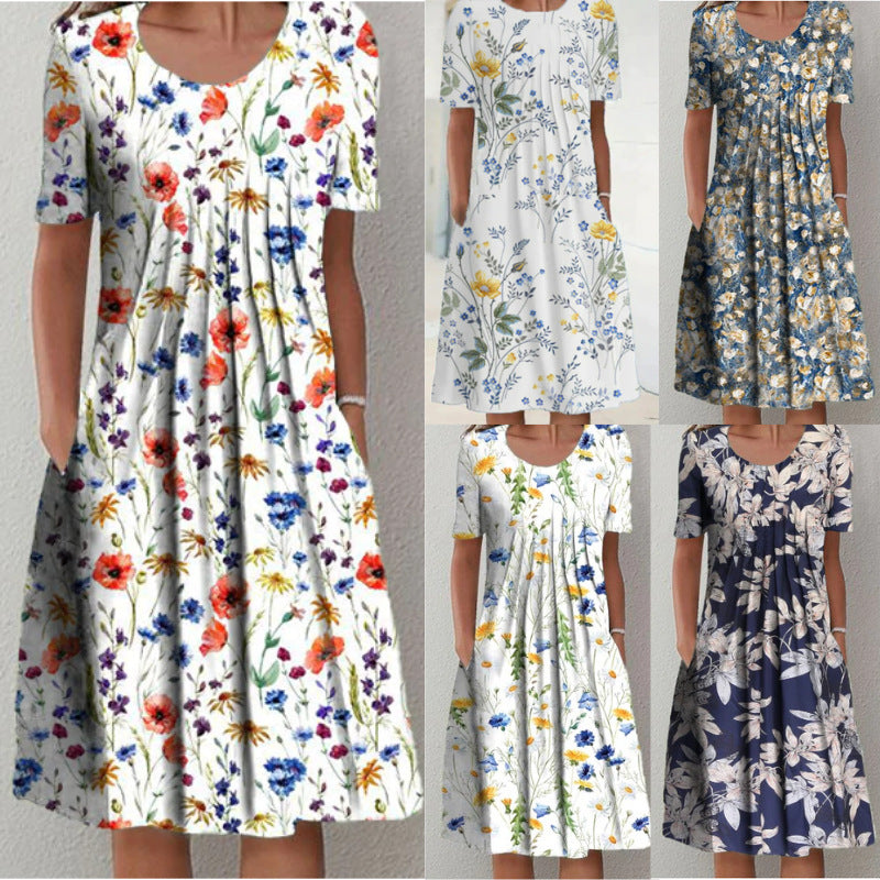 Women's Relaxed Viscose Midi Dress with Side Pockets