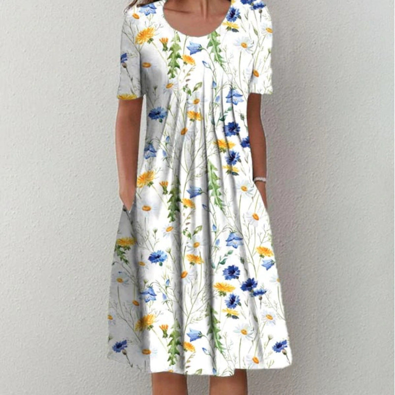 Women's Relaxed Viscose Midi Dress with Side Pockets