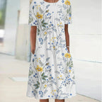 Women's Relaxed Viscose Midi Dress with Side Pockets