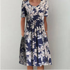 Women's Relaxed Viscose Midi Dress with Side Pockets