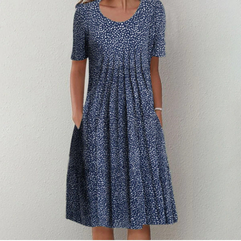 Women's Relaxed Viscose Midi Dress with Side Pockets