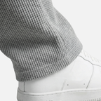 Men's Soft Blue Waffle-Knit Wide-Leg Trousers with Side Pockets