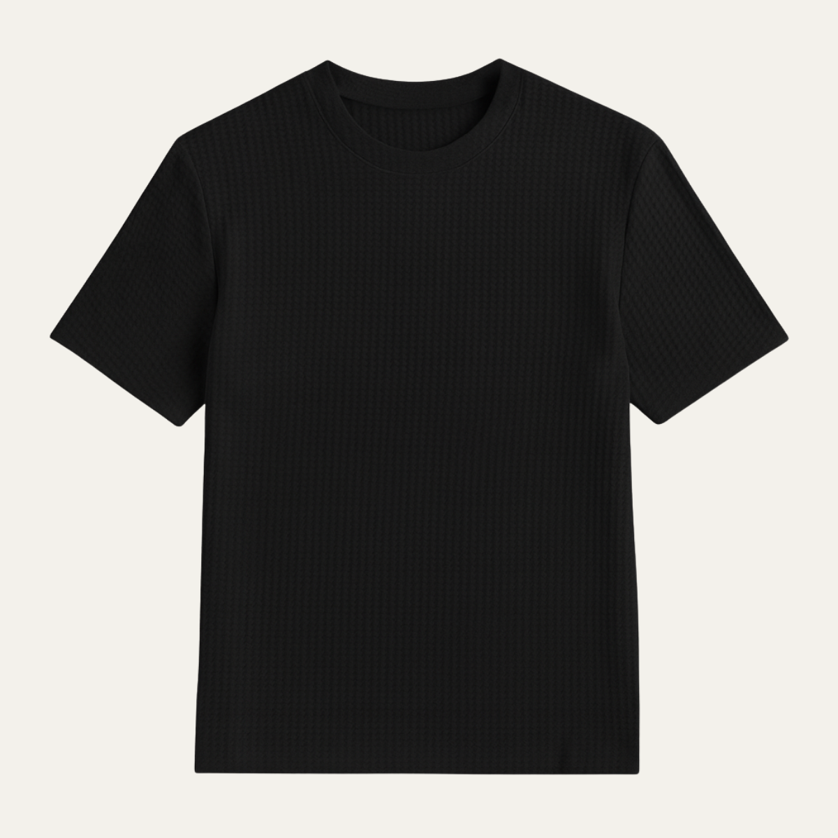 Men's Waffle Knit T-Shirt with Crew Neck