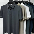 Men's Modern Waffle Knit Polo Shirt with Button Collar