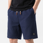Men's Relaxed Waffle Knit Shorts with Drawstring Waist