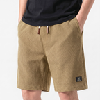 Men's Relaxed Waffle Knit Shorts with Drawstring Waist