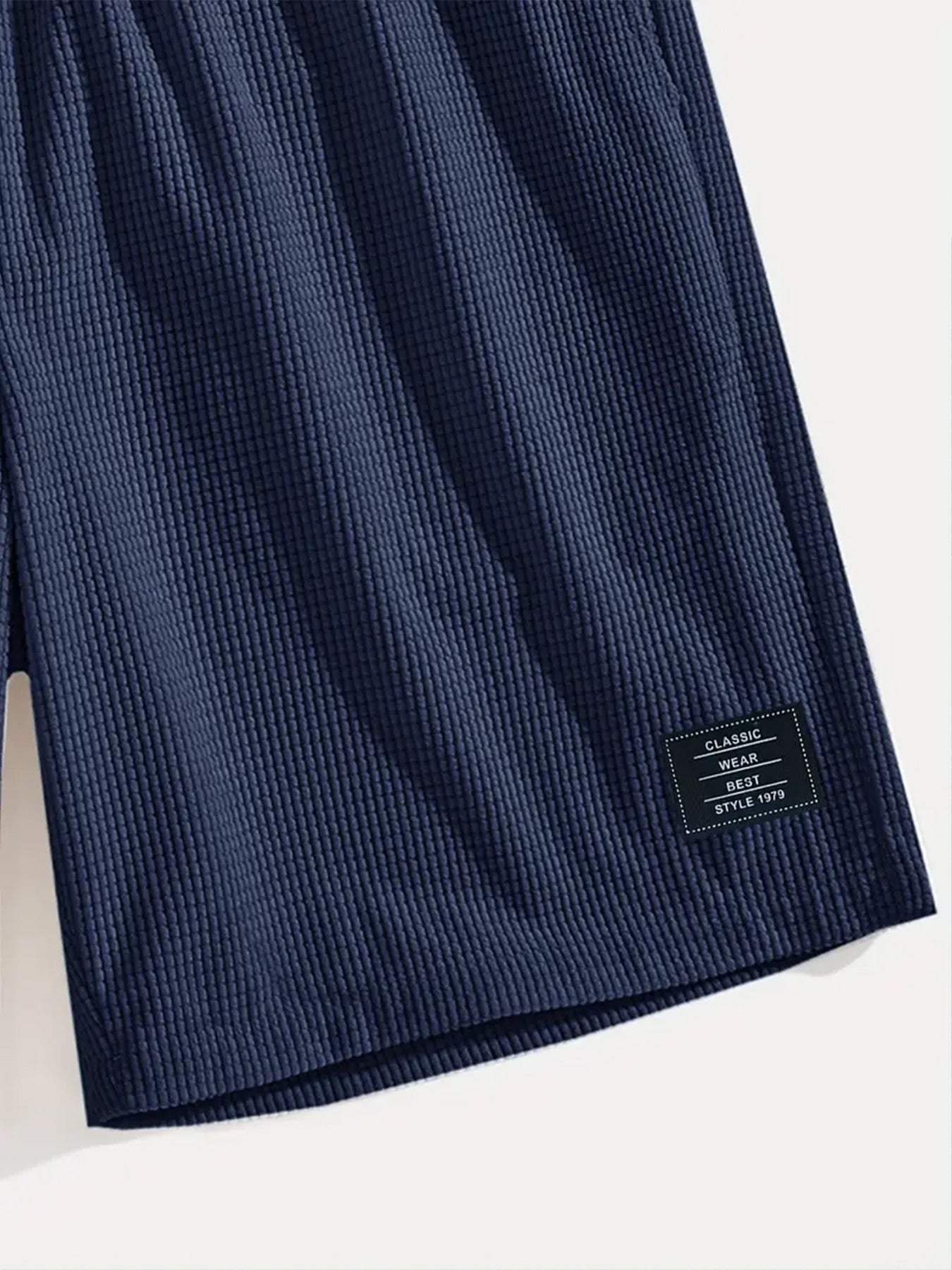 Men's Relaxed Waffle Knit Shorts with Drawstring Waist