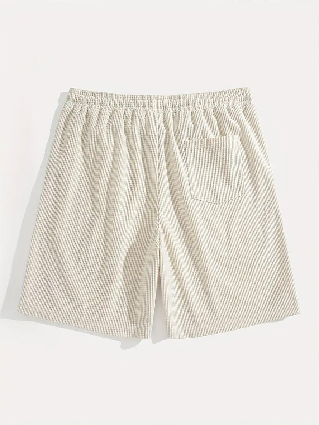 Men's Relaxed Waffle Knit Shorts with Drawstring Waist