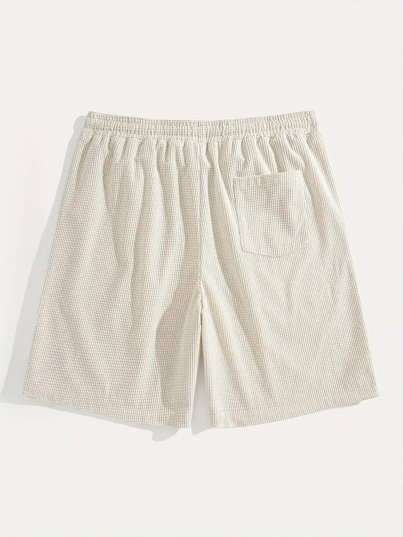 Men's Relaxed Waffle Knit Shorts with Drawstring Waist