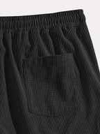 Men's Relaxed Waffle Knit Shorts with Drawstring Waist