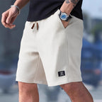 Men's Relaxed Waffle Knit Shorts with Drawstring Waist