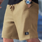Men's Relaxed Waffle Knit Shorts with Drawstring Waist