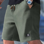 Men's Relaxed Waffle Knit Shorts with Drawstring Waist