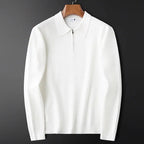 Men's Slim-Fit Waffle Knit Sweater with Quarter-Zip Collar
