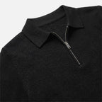 Men's Slim-Fit Waffle Knit Sweater with Quarter-Zip Collar