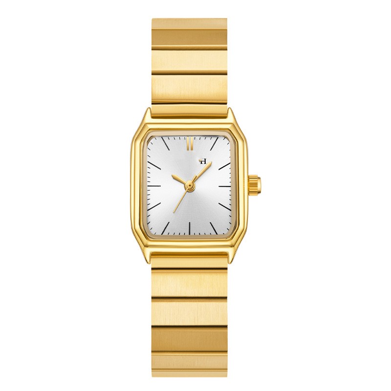Women's Gold Stainless Steel Watch with Square Dial