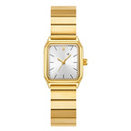 Women's Gold Stainless Steel Watch with Square Dial