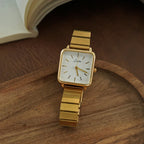 Women's Gold Stainless Steel Watch with Square Dial