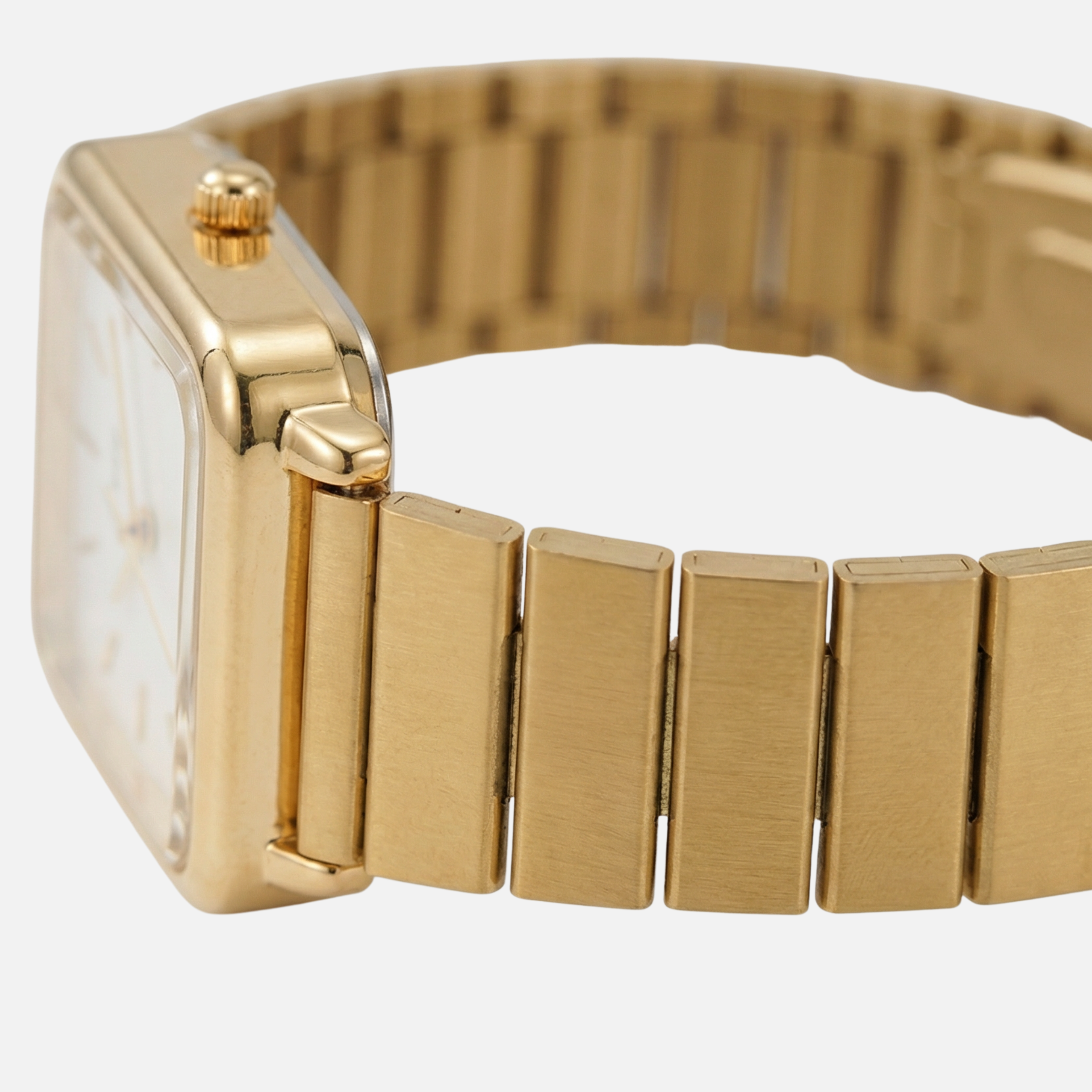 Women's Gold Stainless Steel Watch with Square Dial