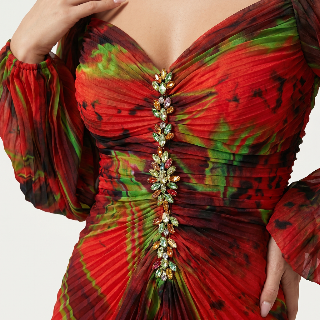 Women's Chiffon Maxi Dress with Off-Shoulder Neckline
