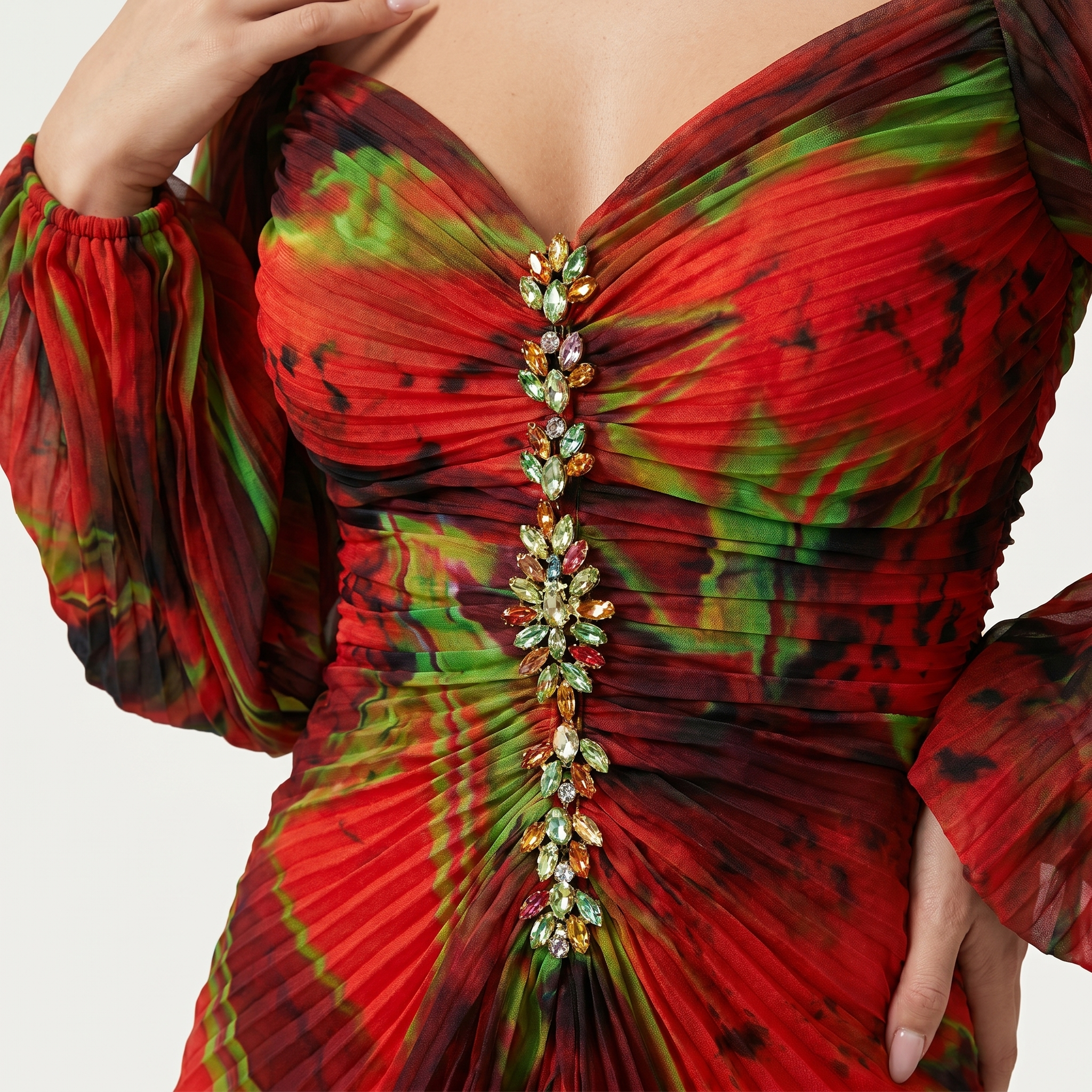 Women's Chiffon Maxi Dress with Off-Shoulder Neckline