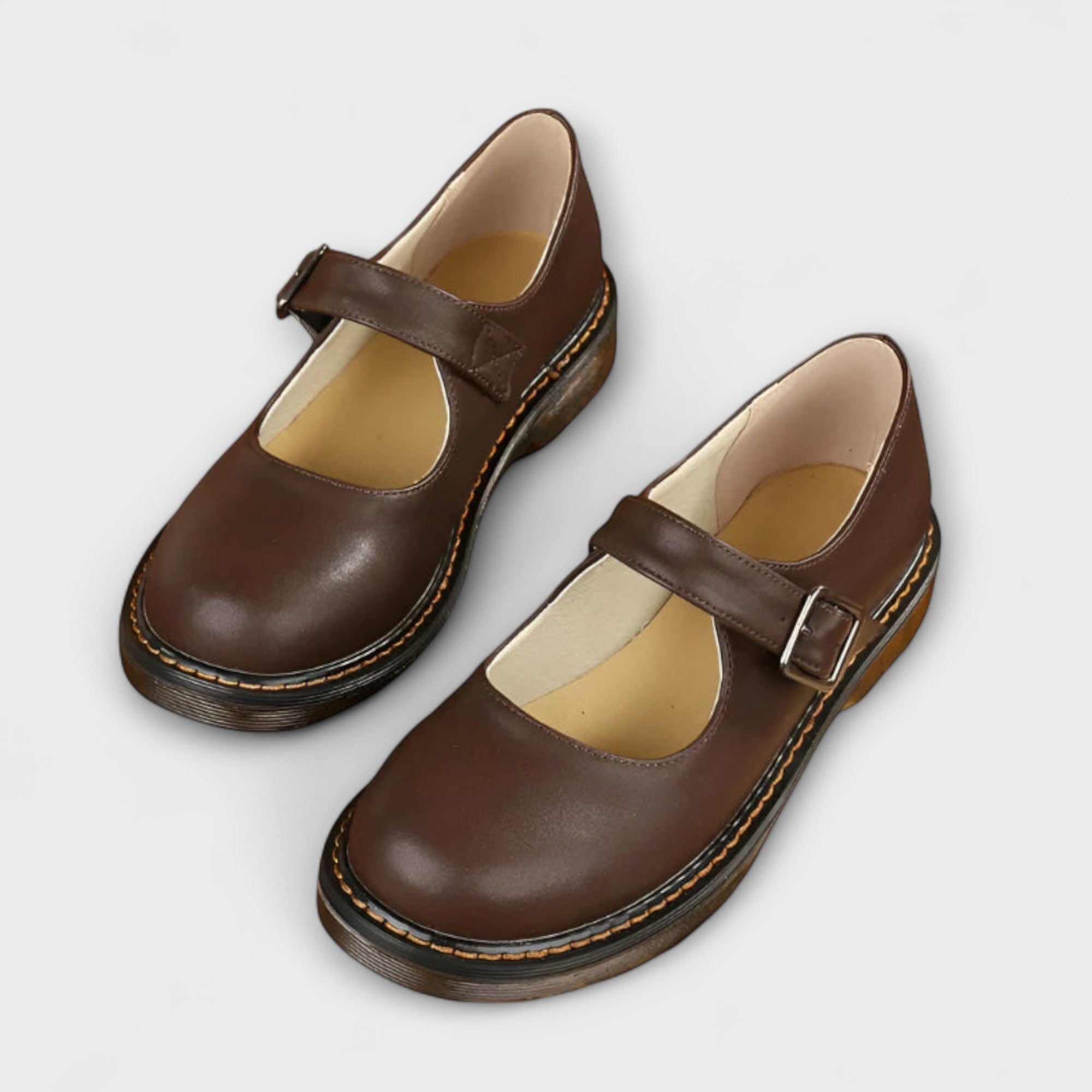 Women's Mary Jane Shoes with Buckle Strap and Chunky Sole